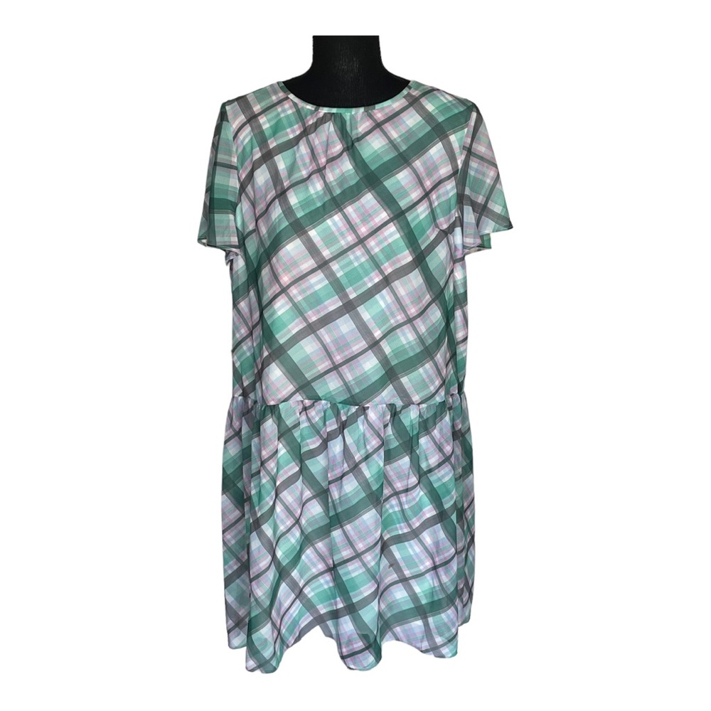 Ann Taylor Short Sleeve Plaid Dress 12